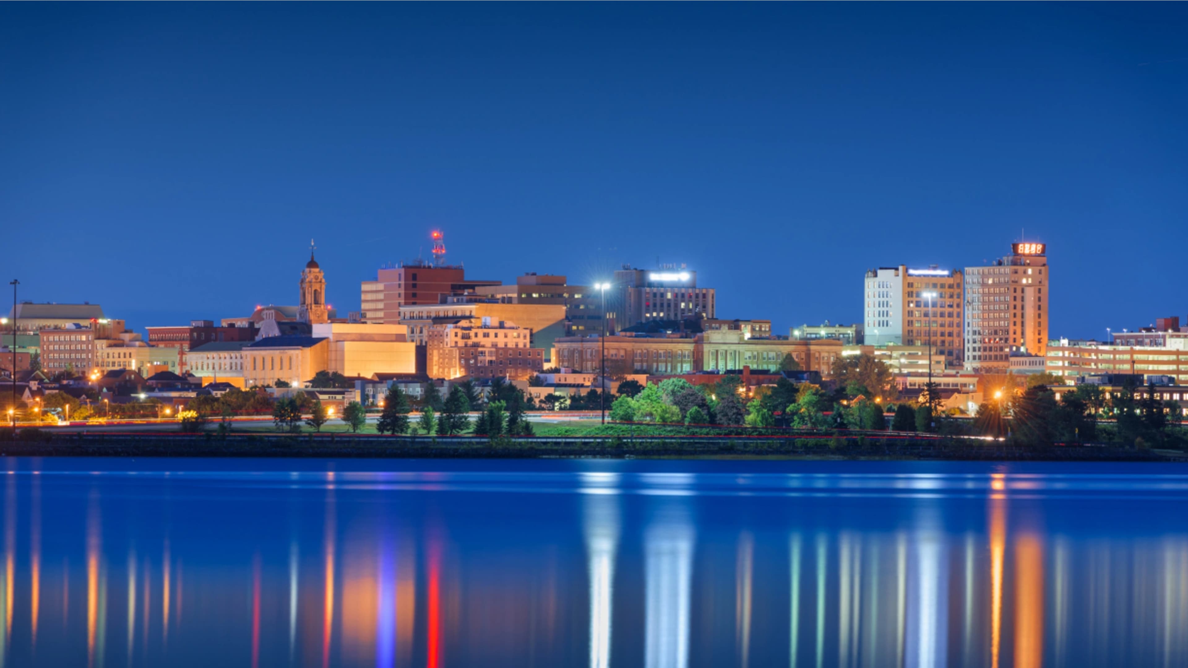 Portland Maine skyline representing Atlantic Health Co telehealth medical weight loss services